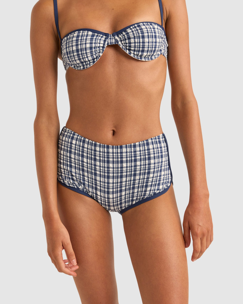 WOMENS LONDON CHECK MINI BOYSHORT BIKINI BOTTOMS