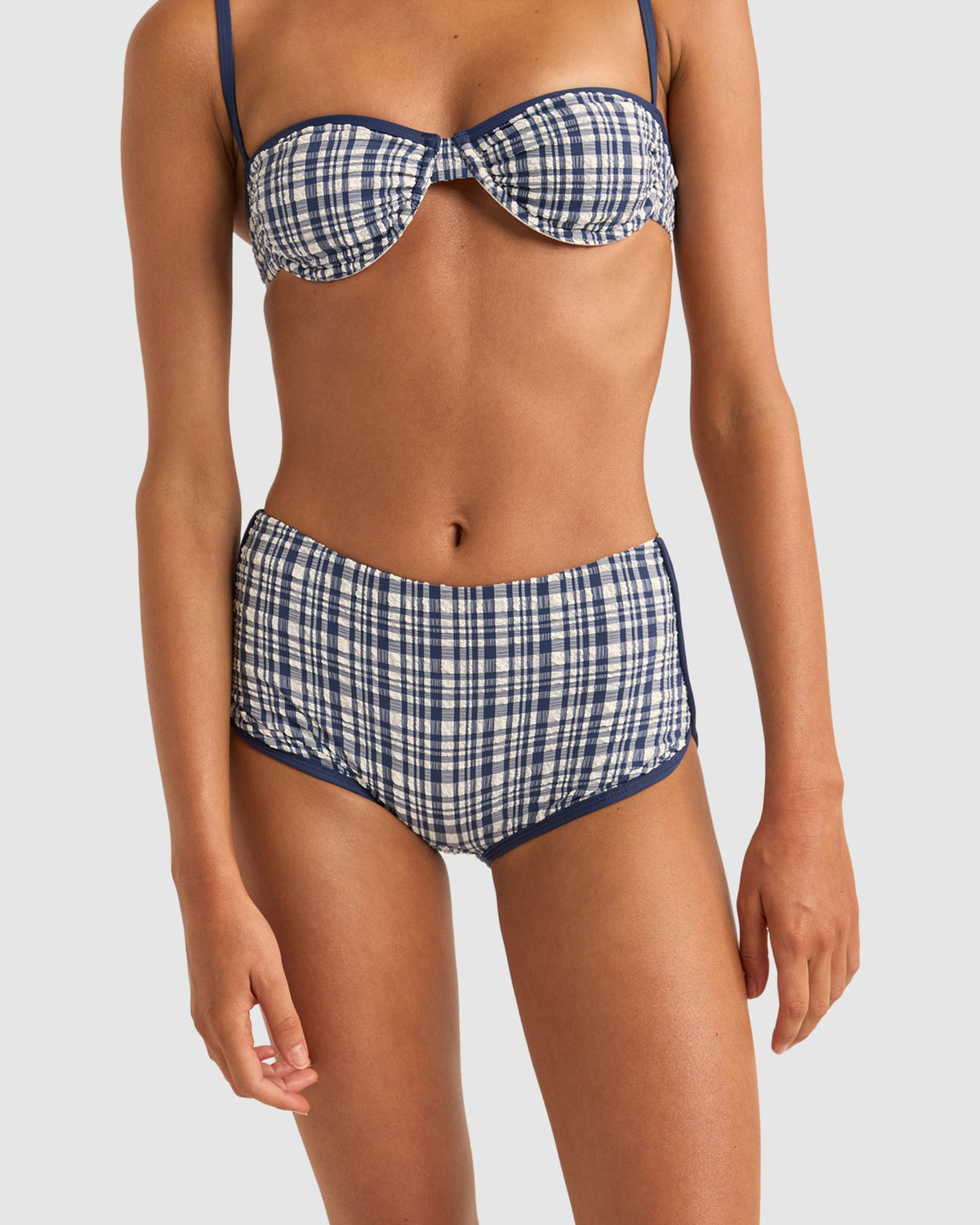 WOMENS LONDON CHECK MINI BOYSHORT BIKINI BOTTOMS