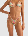 WOMENS SIERRA FLORAL GATHERED TIE SIDE BIKINI BOTTOM