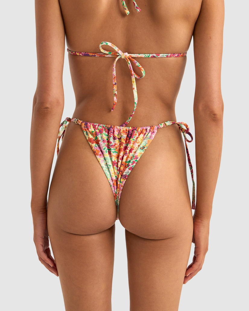 WOMENS SIERRA FLORAL GATHERED TIE SIDE BIKINI BOTTOM