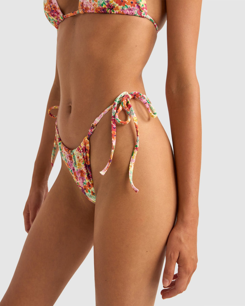 WOMENS SIERRA FLORAL GATHERED TIE SIDE BIKINI BOTTOM