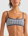 WOMENS LONDON CHECK CROP BIKINI TOP