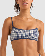 WOMENS LONDON CHECK CROP BIKINI TOP
