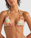 WOMENS SIERRA FLORAL DOUBLE STRAP TRI BIKINI TOP