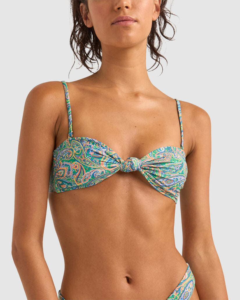 WOMENS CABO PAISLEY KNOT BANDEAU BIKINI TOP