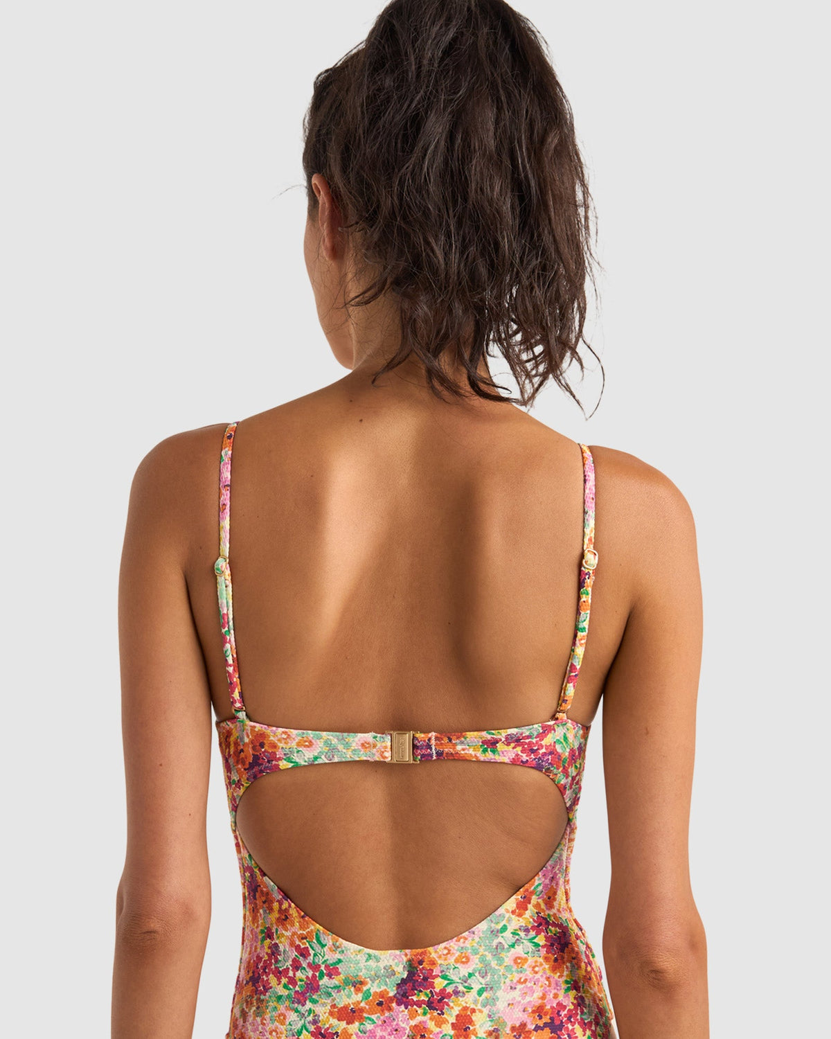 WOMENS SIERRA FLORAL TIE FRONT ONE PIECE SWIMSUIT