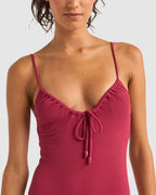 WOMENS ISLA RIB TIE FRONT ONE PIECE SWIMSUIT
