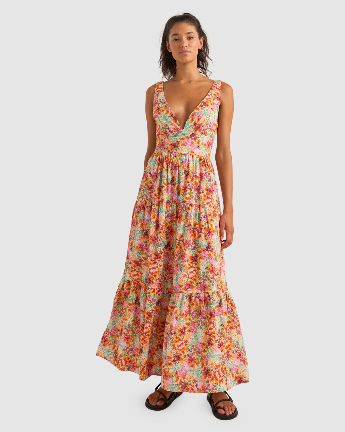 WOMENS SIERRA FLORAL TIERED MAXI DRESS