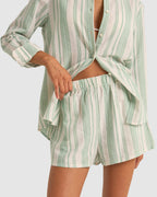 Womens Dinero Stripe Elastic Waist Shorts