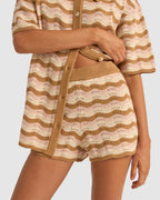 WOMENS ARIES STRIPE KNIT SHORTS