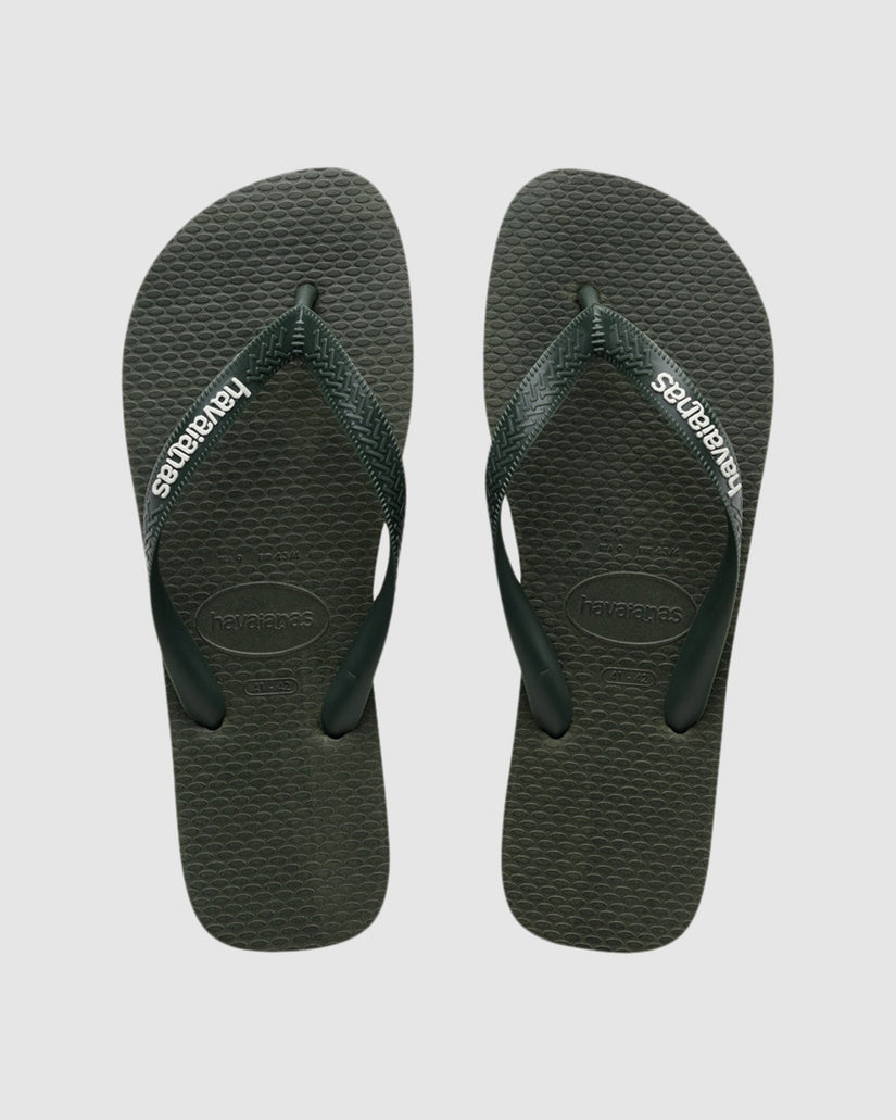 Mens Rubber Logo Thongs