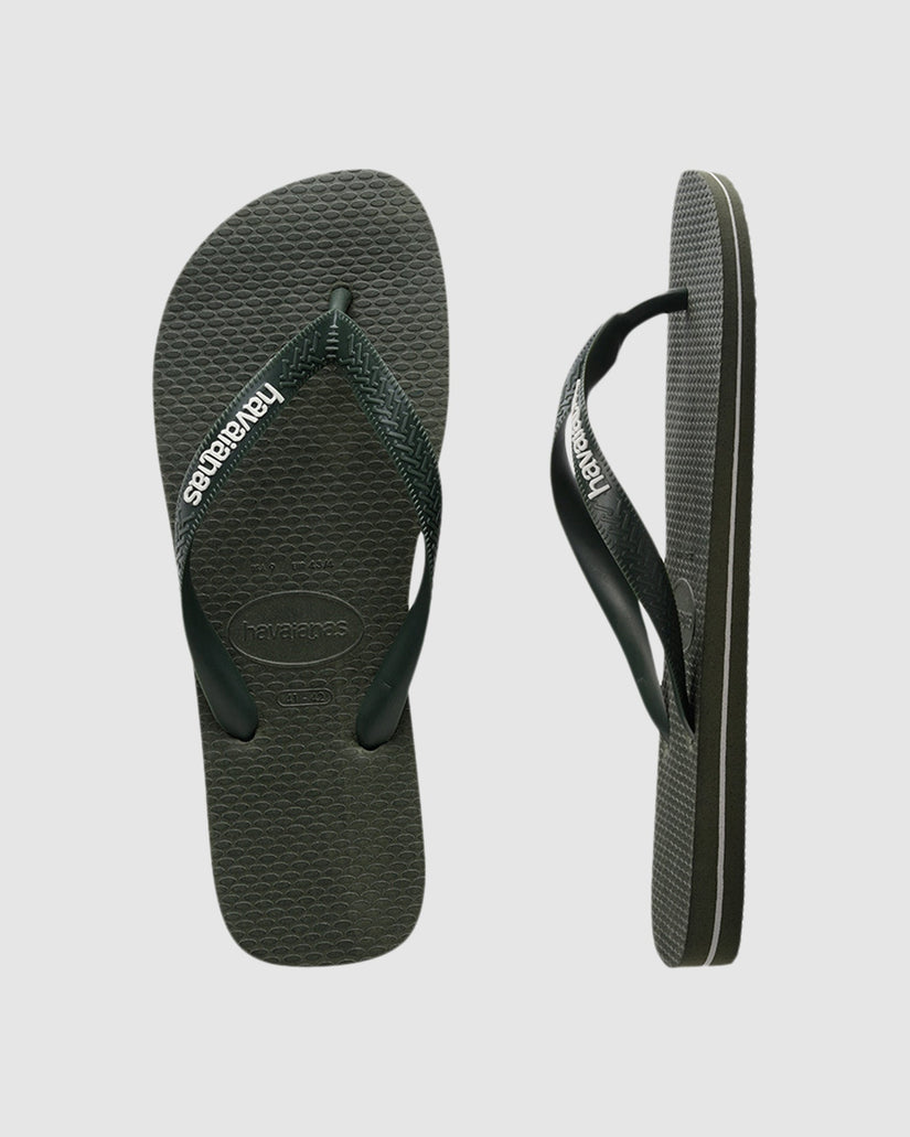 Mens Rubber Logo Thongs