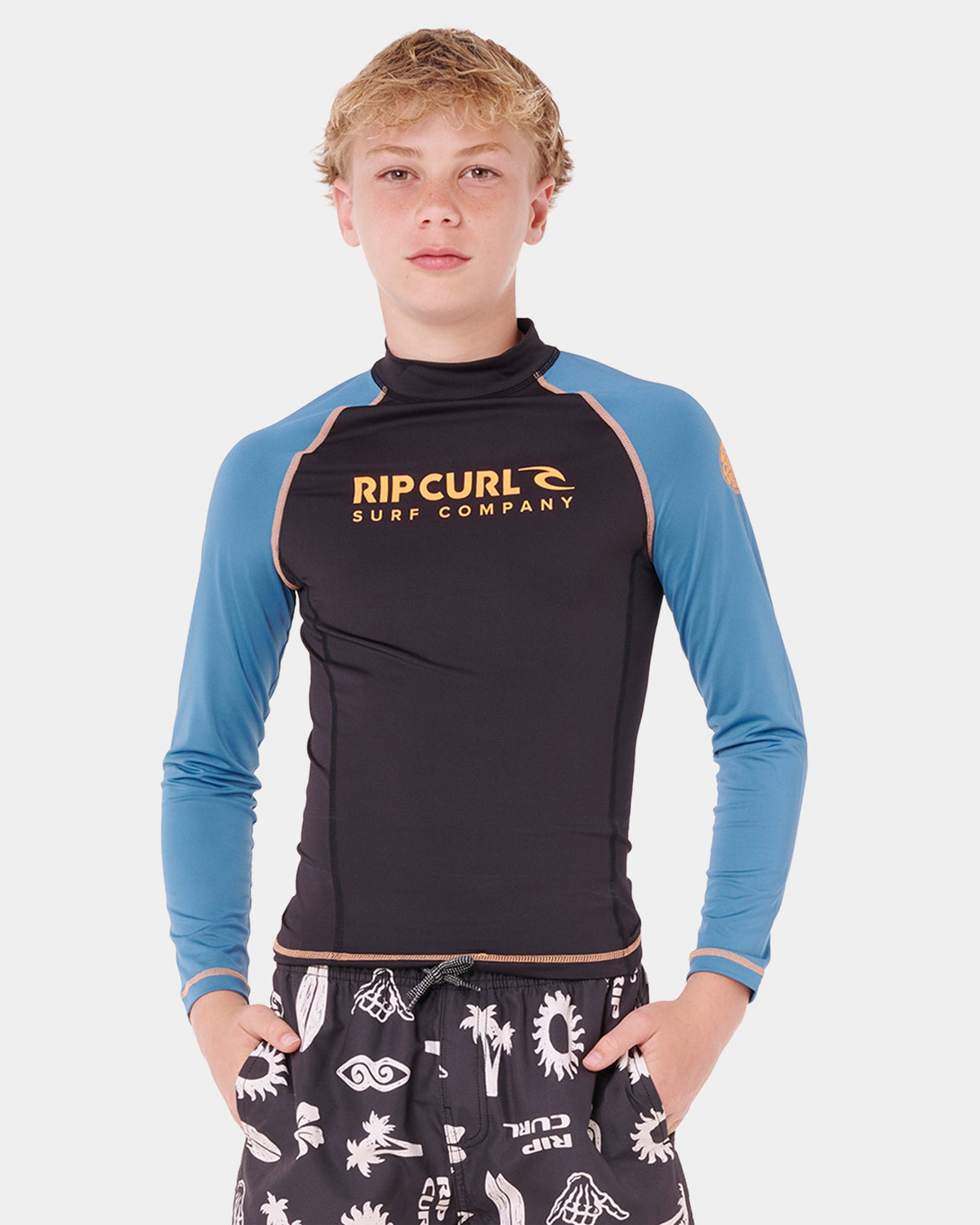 Boys 8-16 Shock UPF Long Sleeve Rash Vest