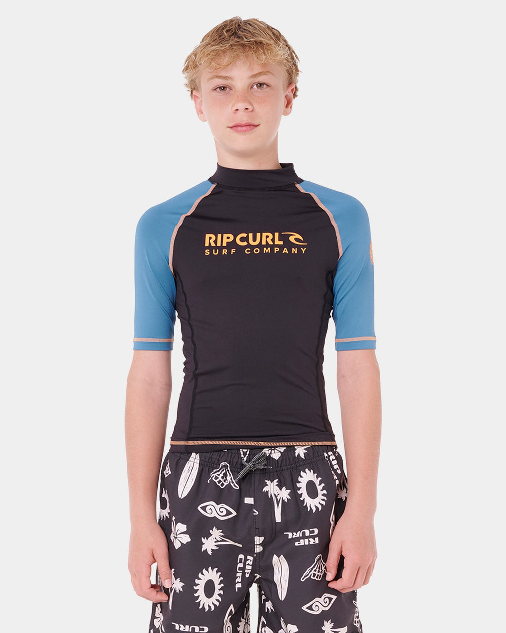 Boys 8-16 Shock UPF Short Sleeve Rash Vest