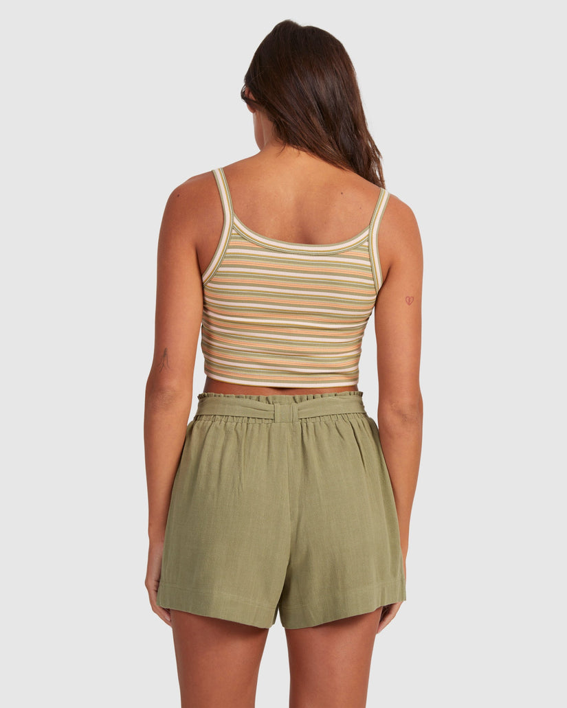 WOMENS FLASHBACK STRIPE CROP TANK TOP