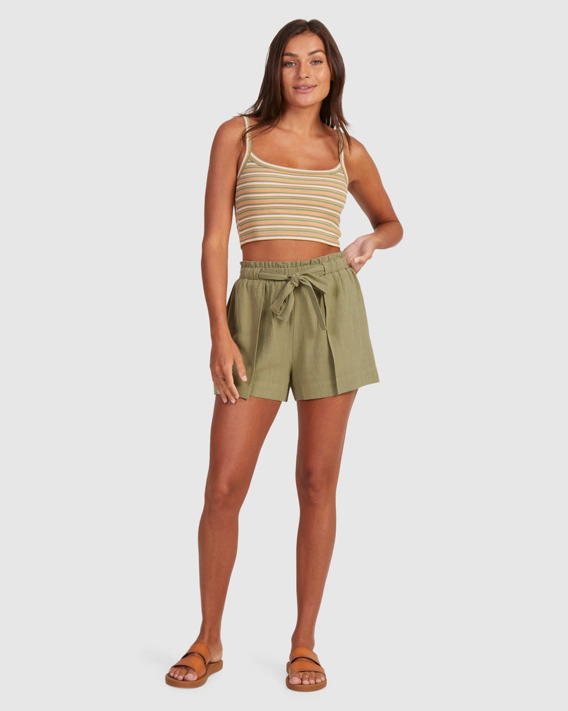 WOMENS FLASHBACK STRIPE CROP TANK TOP