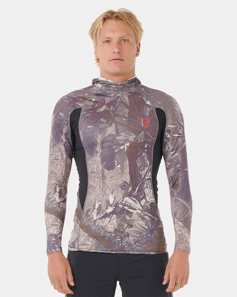 Mens Search UPF Performance Hood Long Sleeve Rash Vest