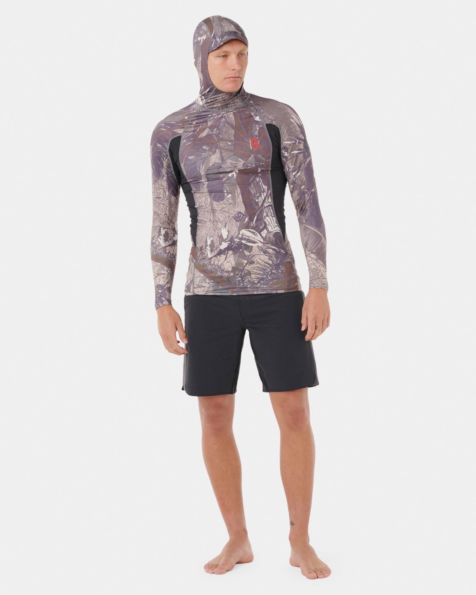 Mens Search UPF Performance Hood Long Sleeve Rash Vest