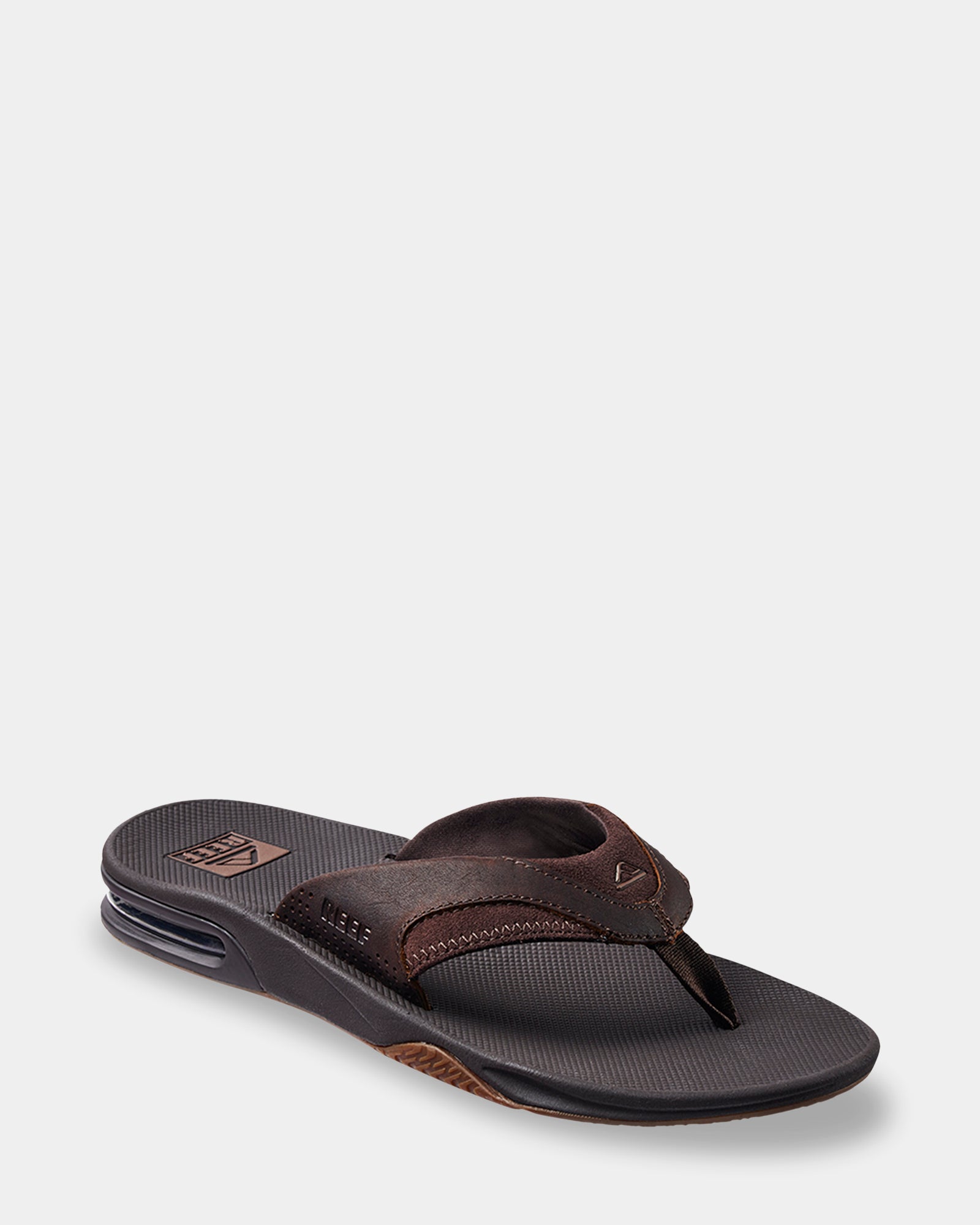 Reef MENS LEATHER FANNING THONGS - DARK BROWN - Amazon Surf NZ