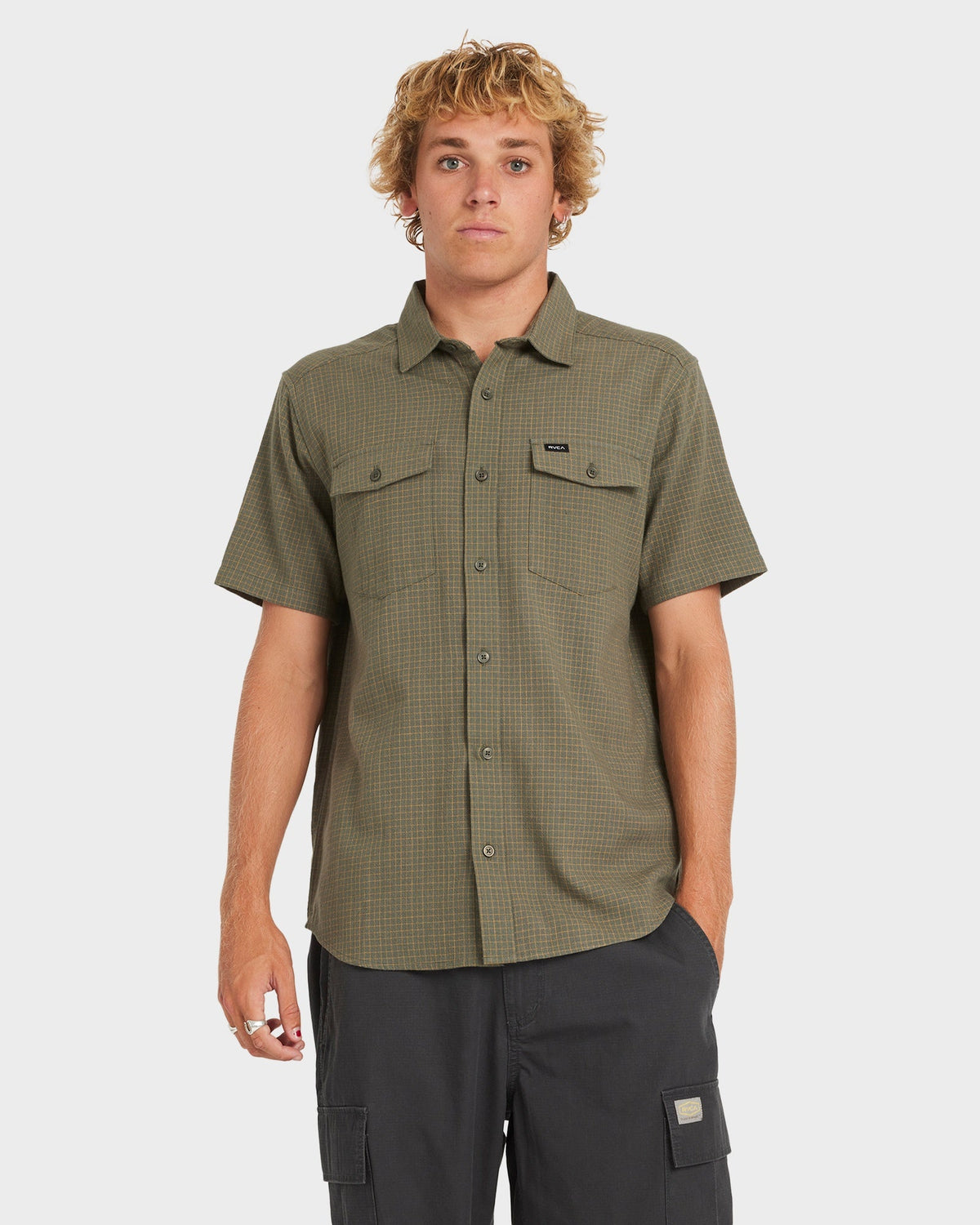 Mens Costa Plaid Short Sleeve Shirt