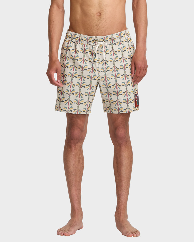 Mens La Eye Floral Elastic 17 Boardshorts