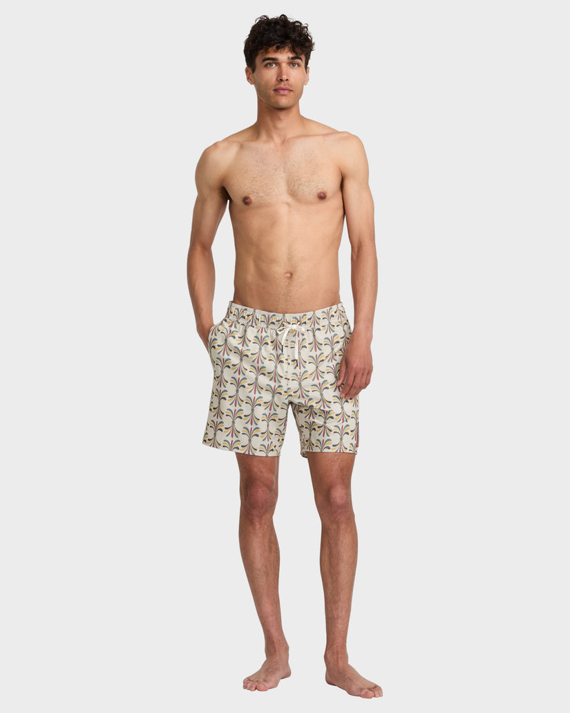 Mens La Eye Floral Elastic 17 Boardshorts