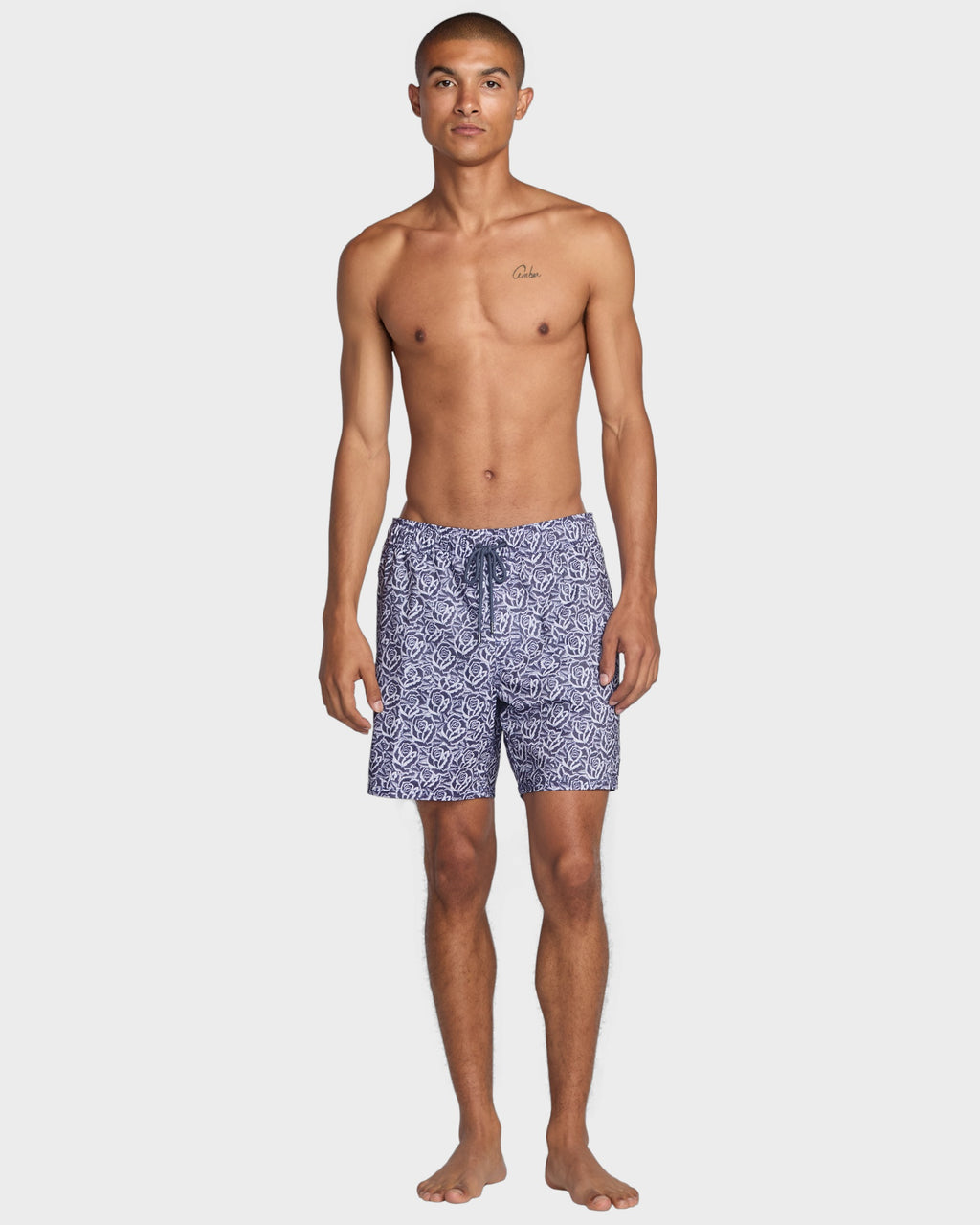 Mens Barba Roses Elastic 17 Swim Shorts