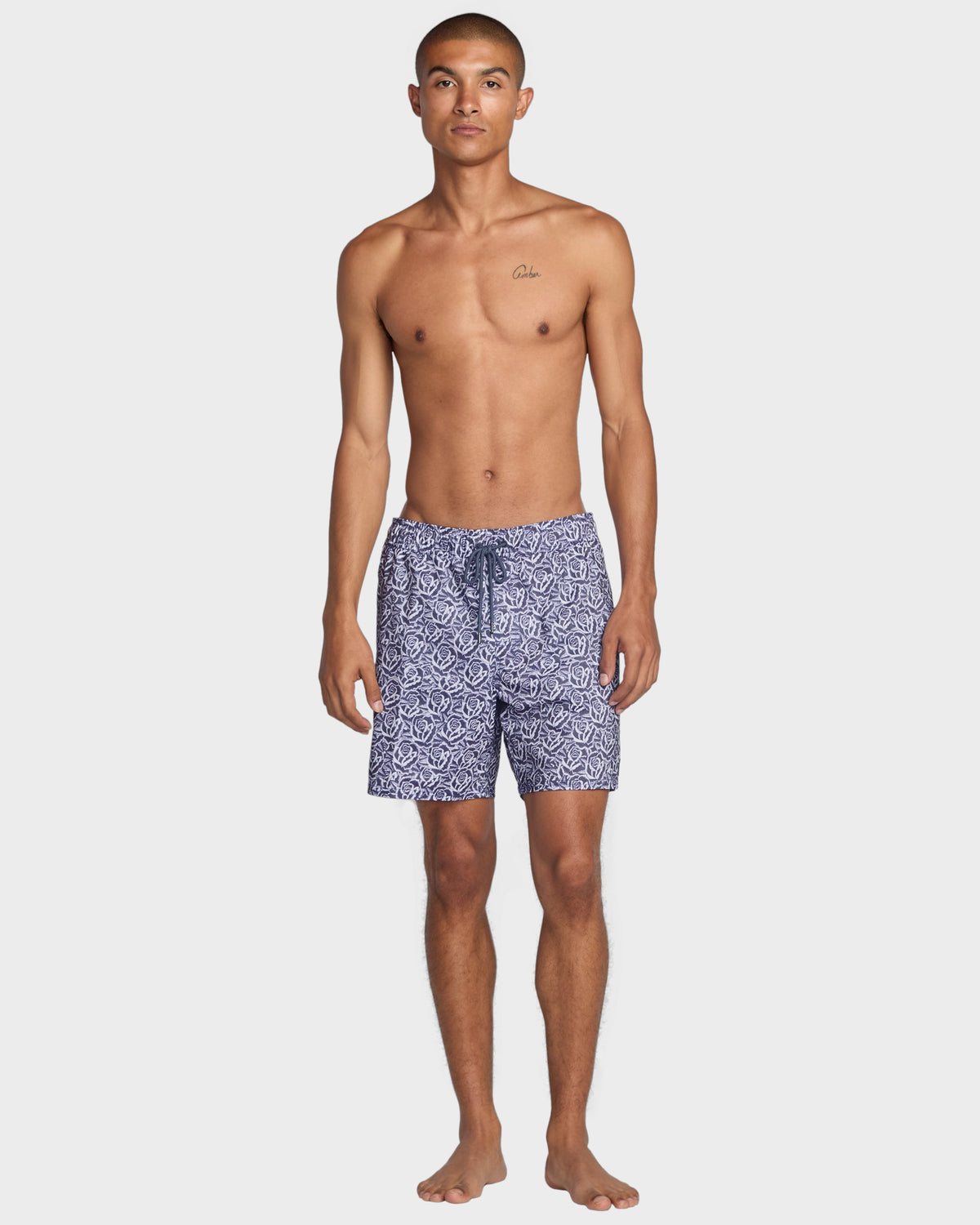 Mens Barba Roses Elastic 17 Swim Shorts