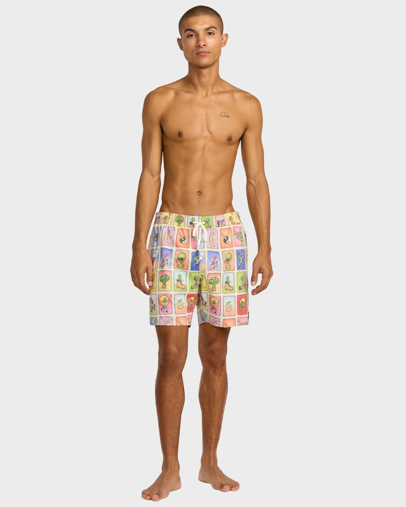 Mens Loteria Elastic 17" Swim Shorts