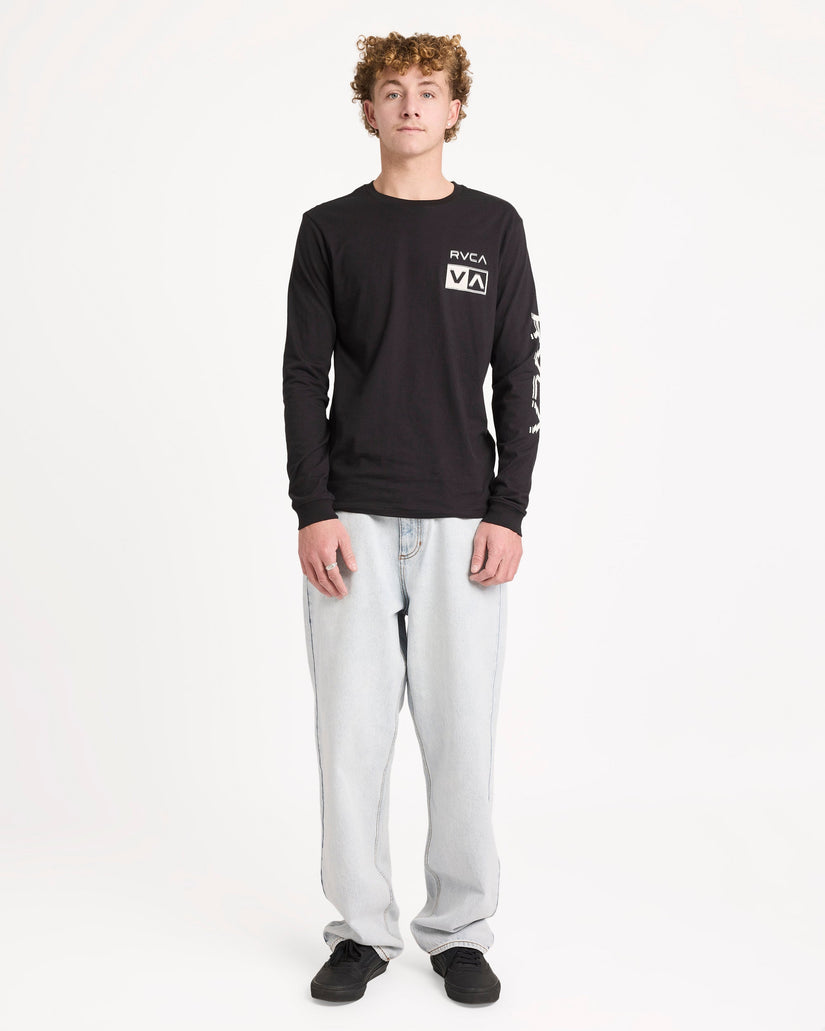 Mens Big RVCA Glitch Long Sleeve T-Shirt