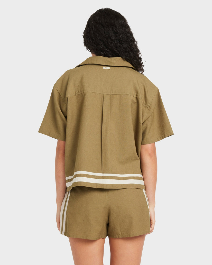 Womens Mel G Button Down Short Sleeve Shirt