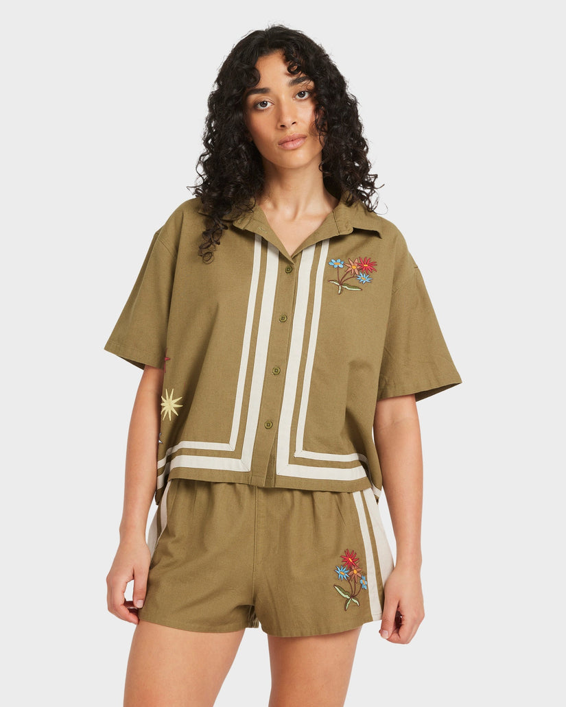 Womens Mel G Button Down Short Sleeve Shirt