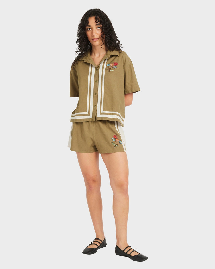 Womens Mel G Button Down Short Sleeve Shirt