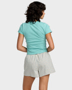 Womens Mikey Boxer Elastic Waist Shorts