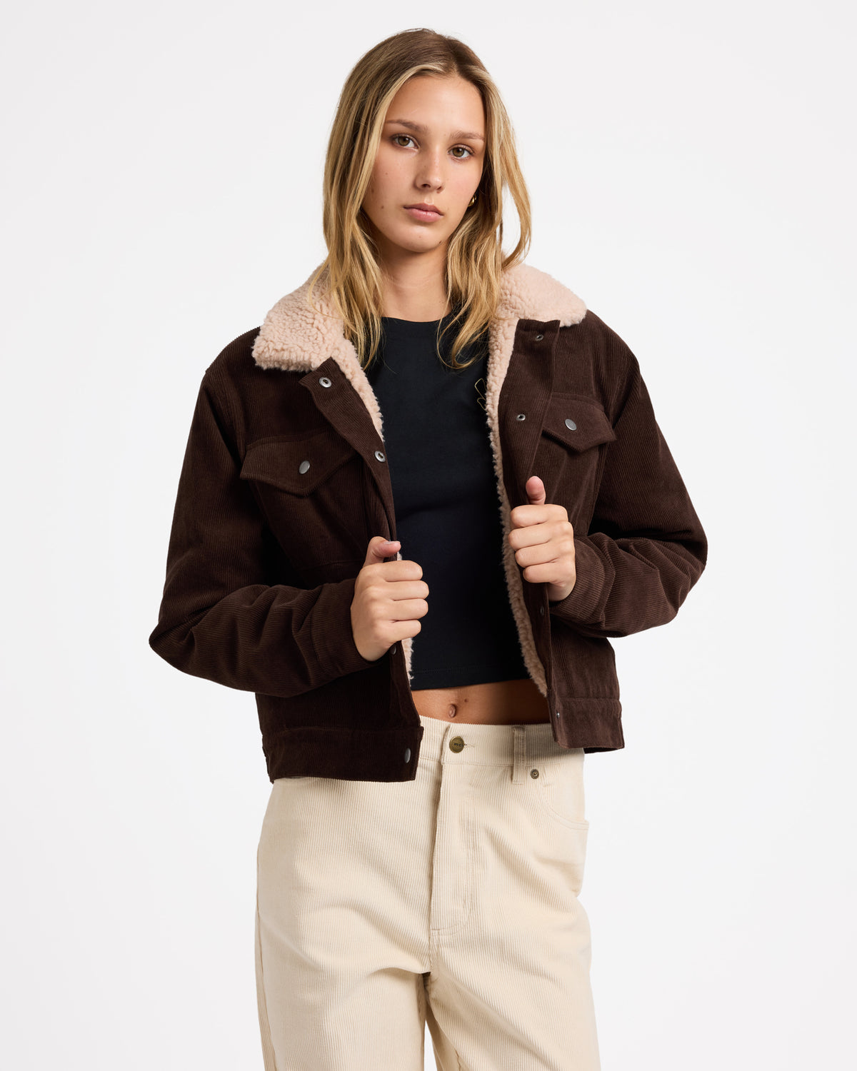 Womens Roy Cord Sherpa Jacket