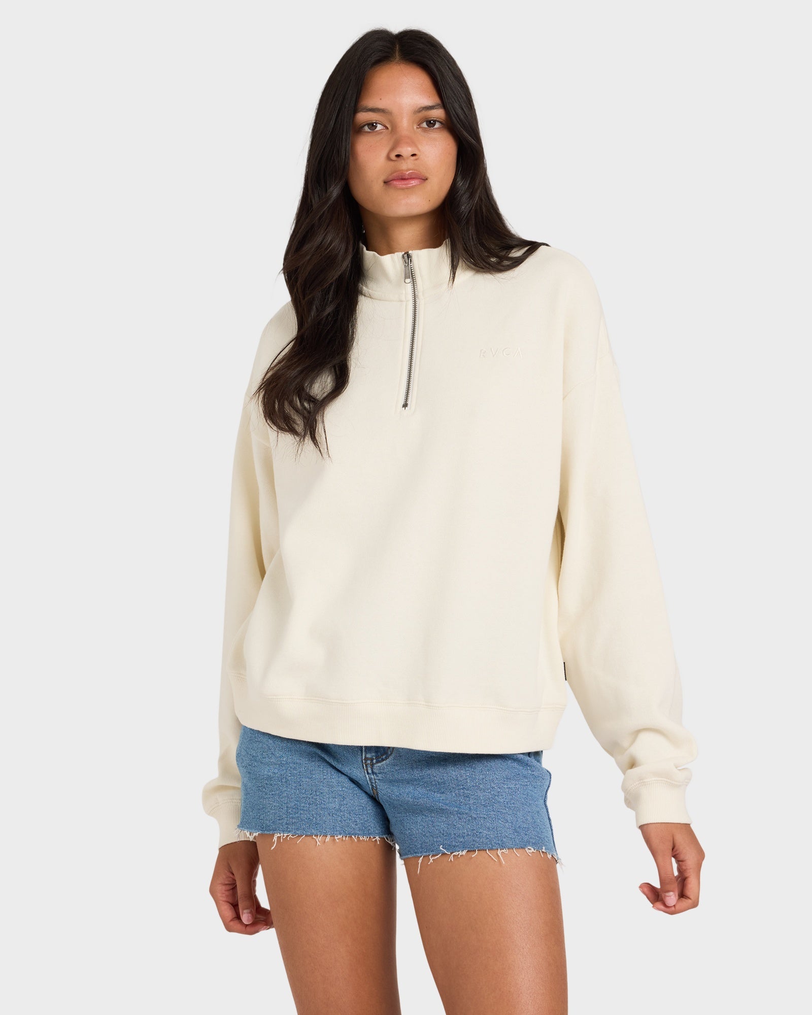 Womens RVCA 1/4 Zip Fleece Jumper