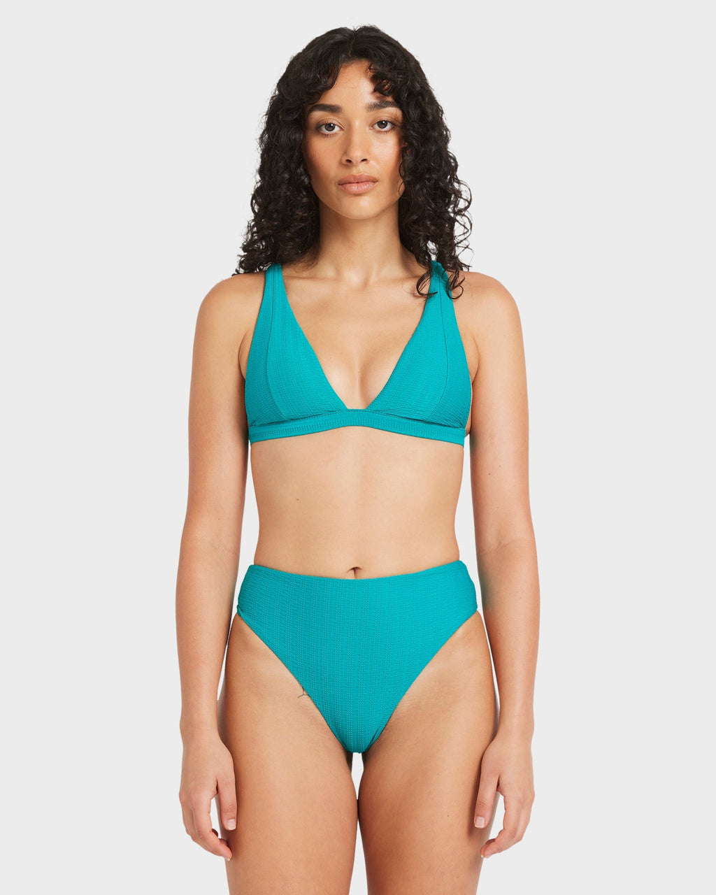 Womens Pucker Fixed Tall Bikini Top
