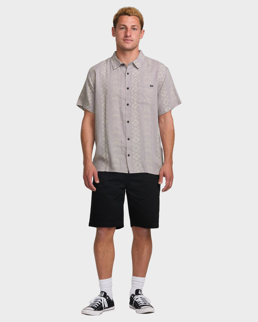 Mens Sundays Jacquard Short Sleeve Shirt