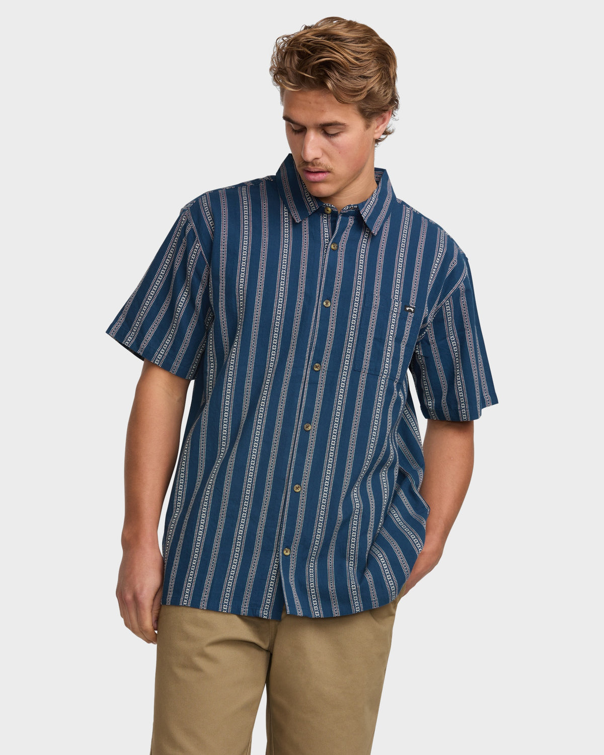 Mens Sundays Jacquard Short Sleeve Shirt