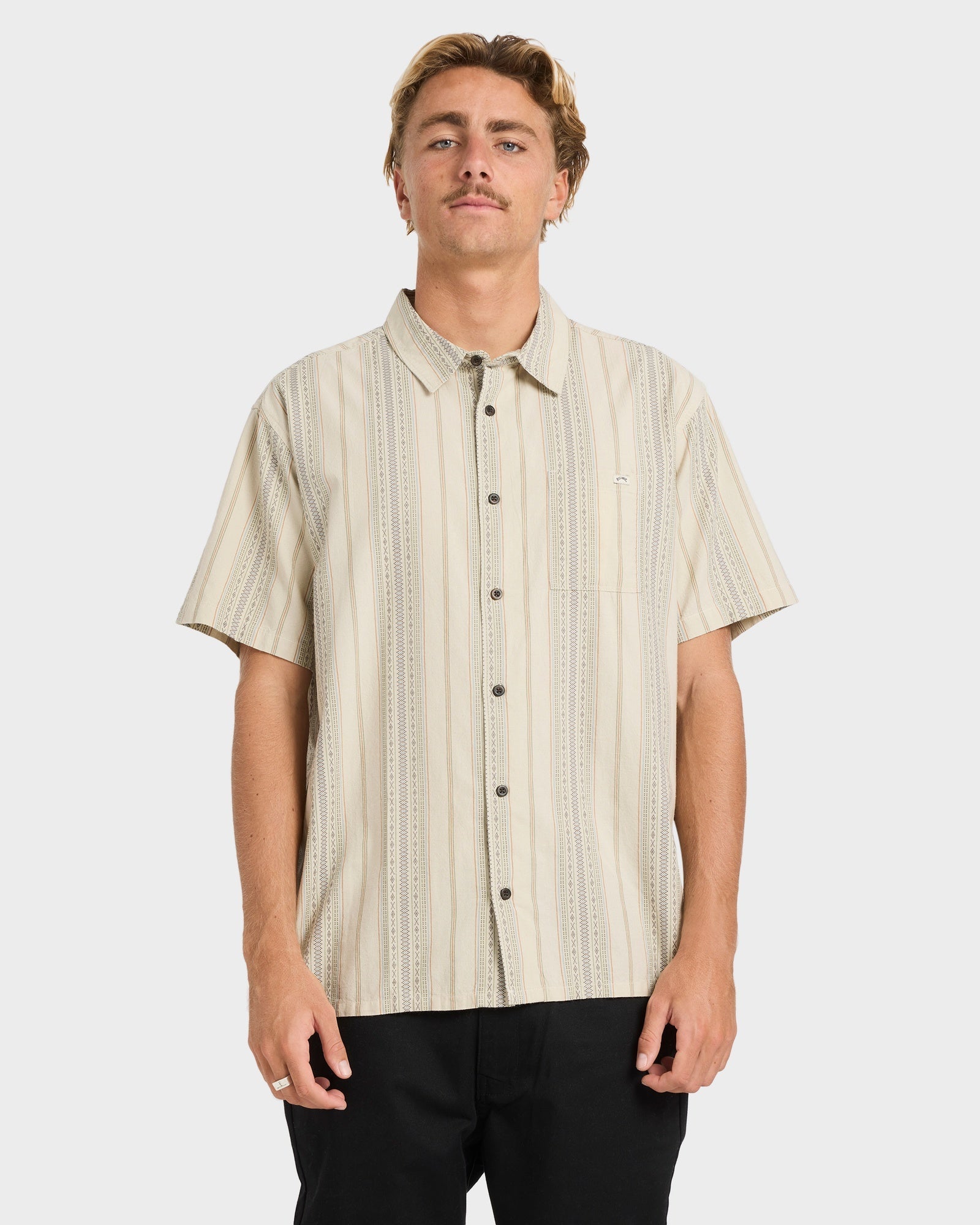 Mens Sundays Jacquard Short Sleeve Shirt