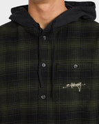 Mens Baja Surf Hooded Flannel Shirt