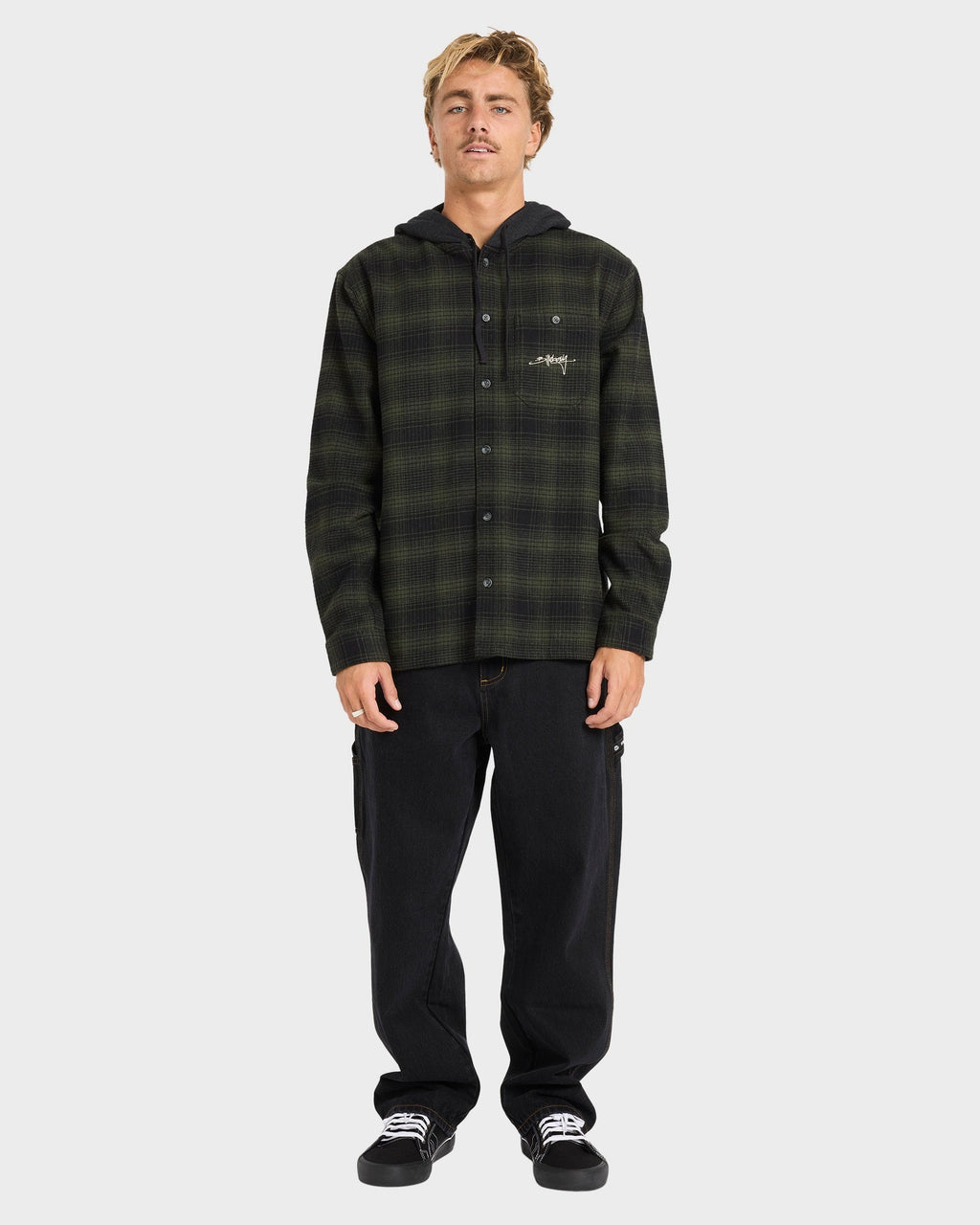Mens Baja Surf Hooded Flannel Shirt
