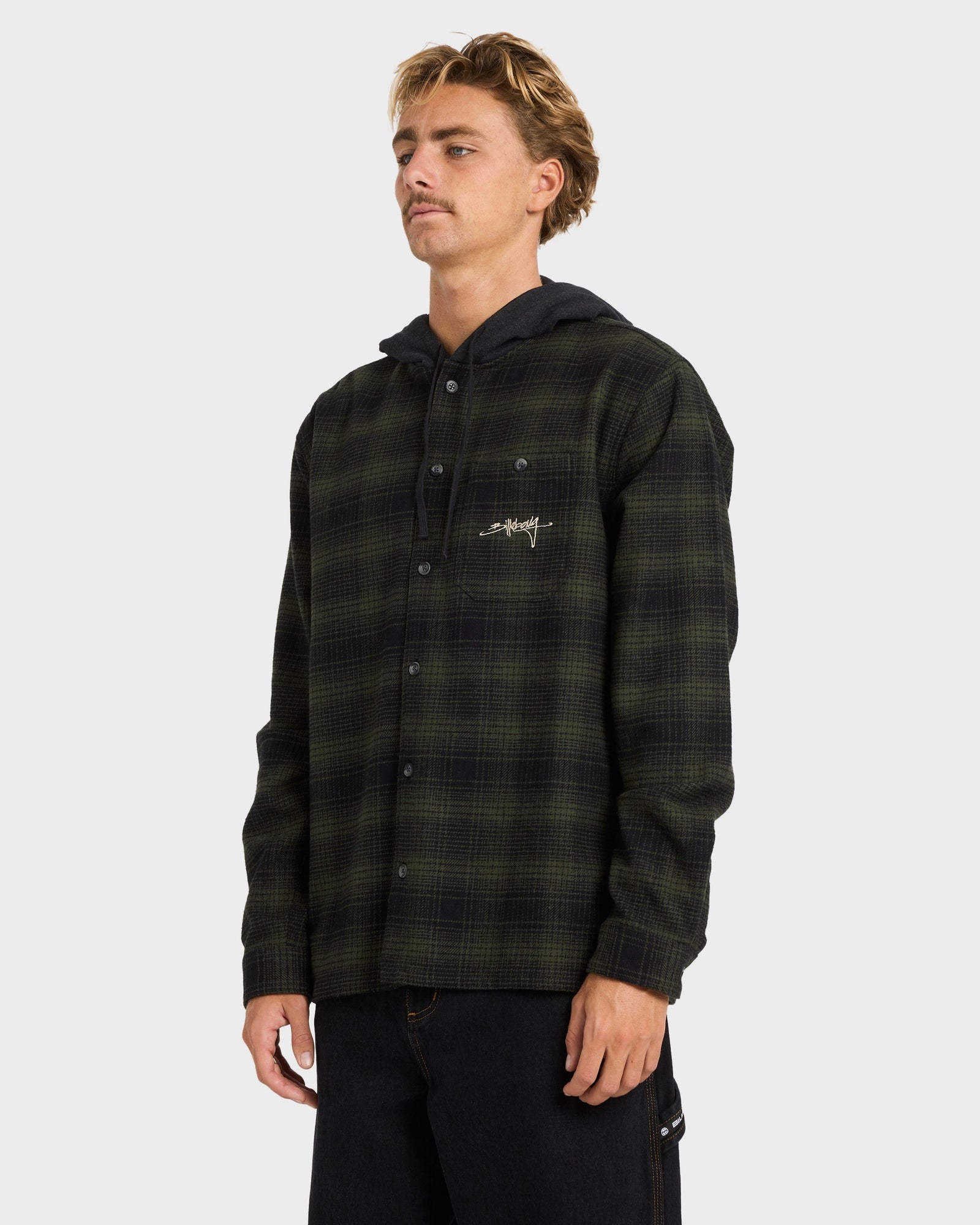 Mens Baja Surf Hooded Flannel Shirt