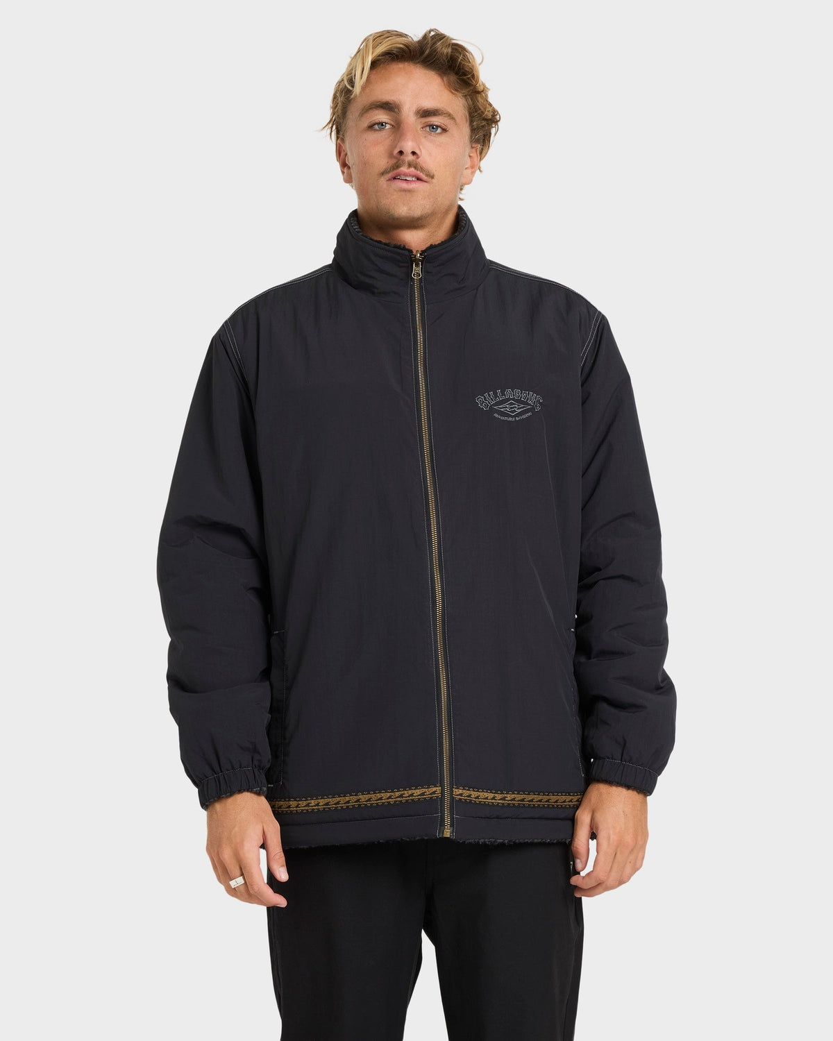 Mens Gnaraloo Reversible Mock Neck Fleece Top