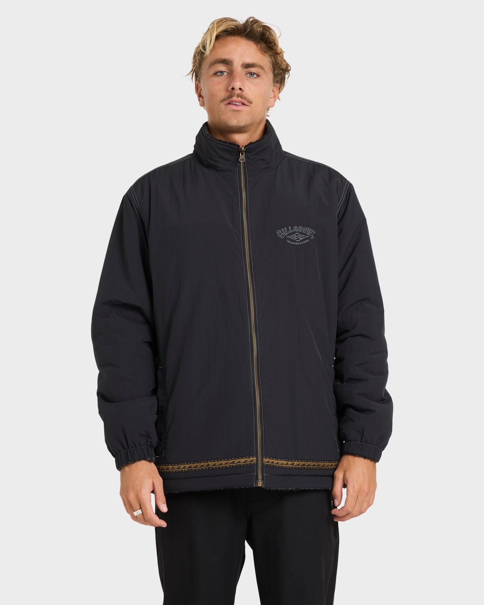 Mens Gnaraloo Reversible Mock Neck Fleece Top