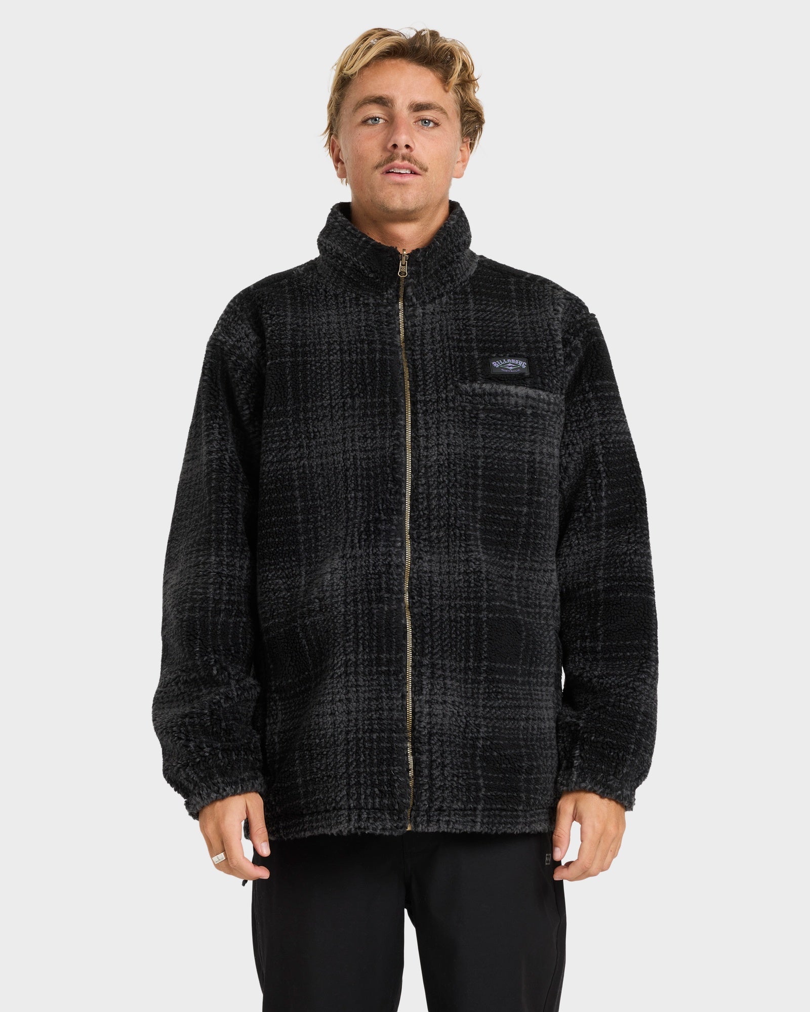 Mens Gnaraloo Reversible Mock Neck Fleece Top