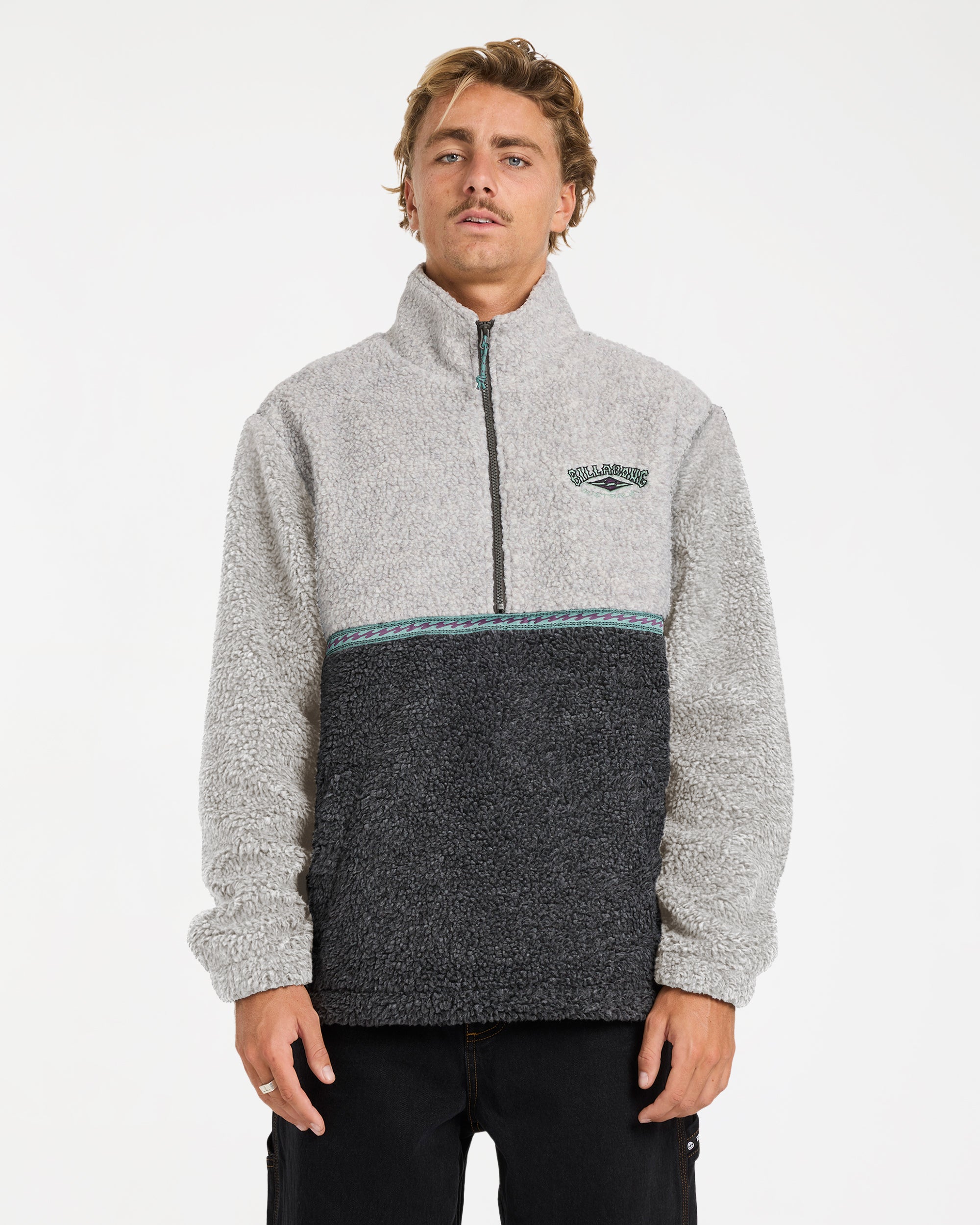 Mens Tombstone Mock Neck Fleece Top