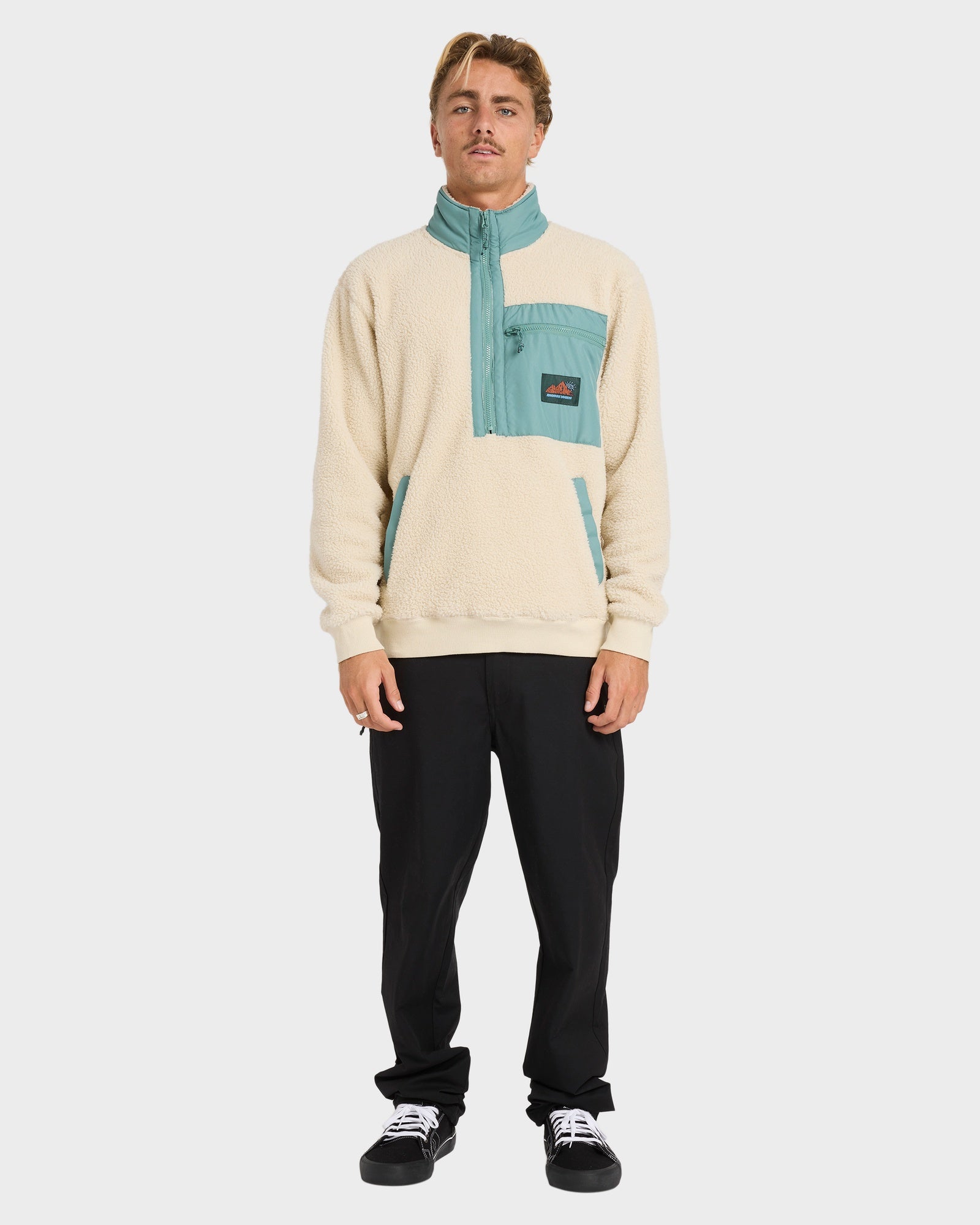 Mens Boundary Peak Mock Neck Fleece Top