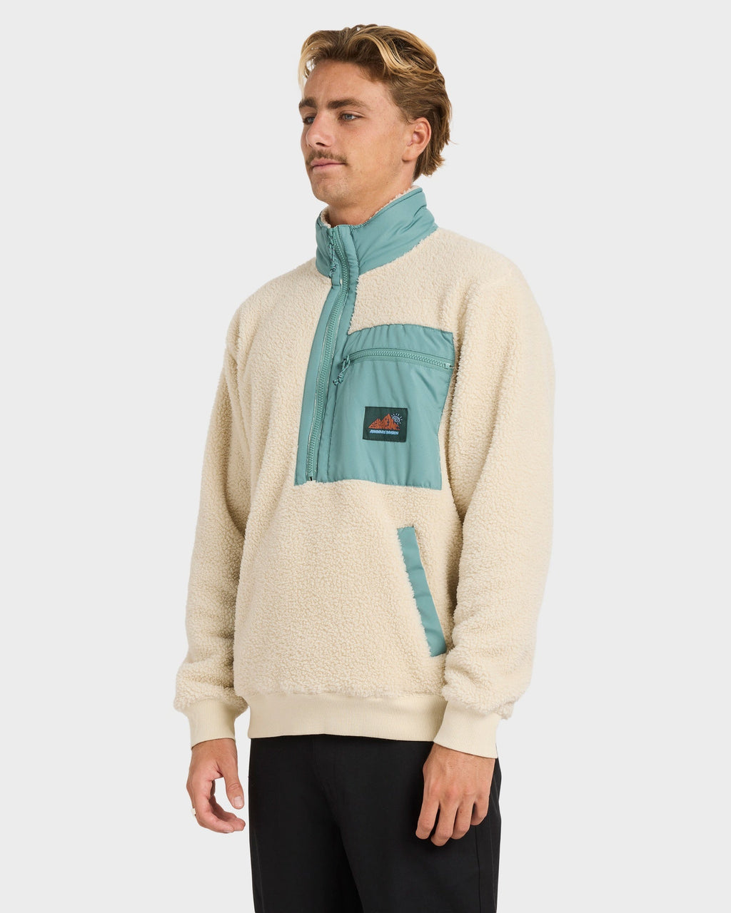 Mens Boundary Peak Mock Neck Fleece Top