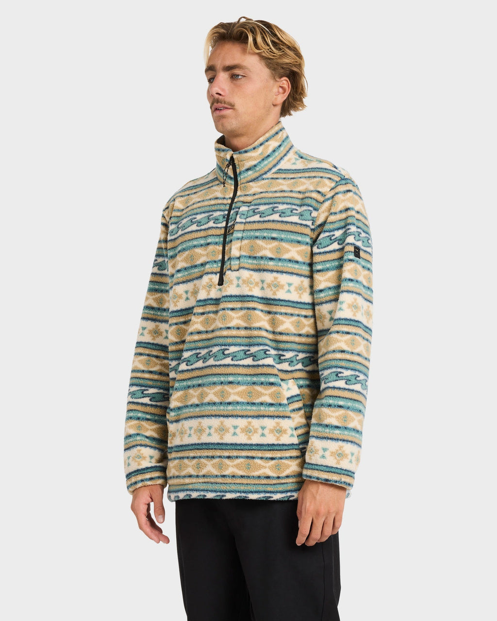 Mens Boundary Mock Neck Fleece Top